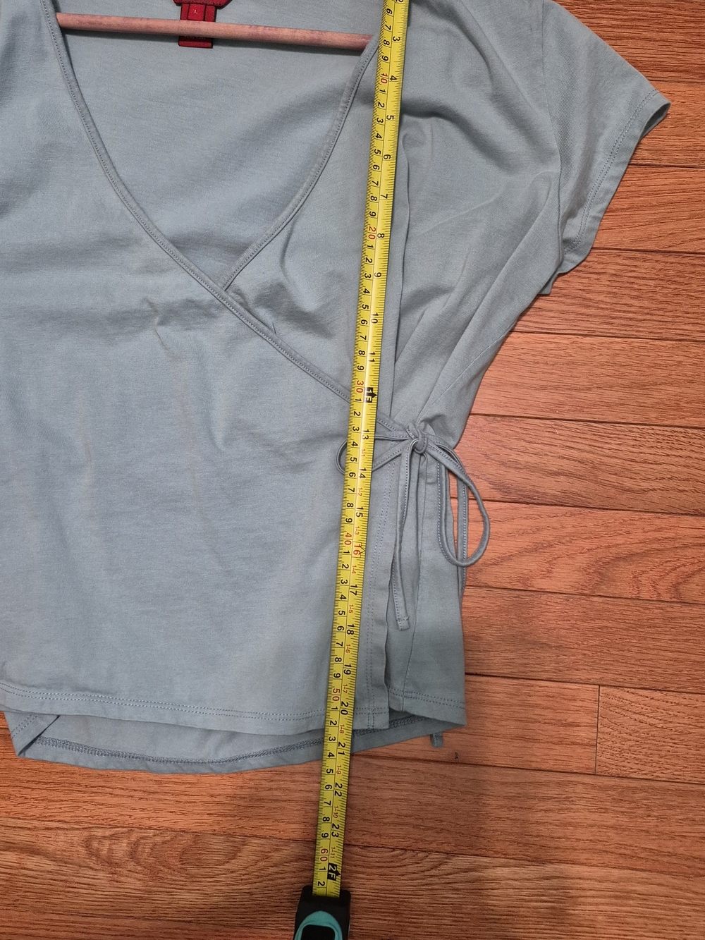 EUC - Organic Cotton Sundance Wrap Top in Light Blue - Picture 7 of 7